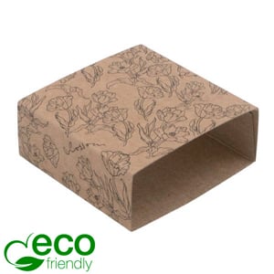 FSC®-gecertificeerde hoes, naturel - bloemenmotief